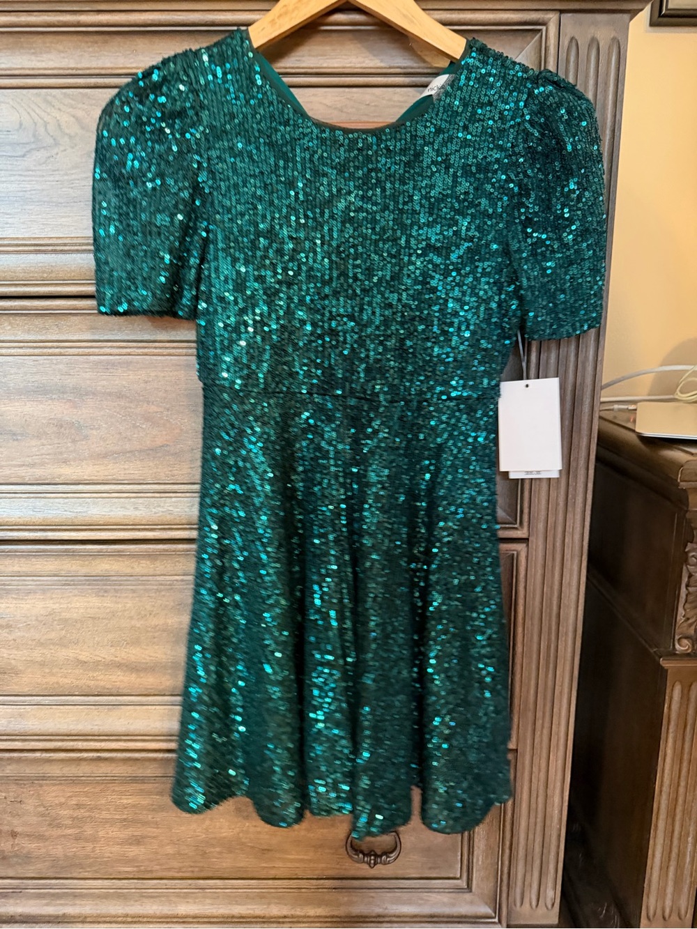 Emerald Green Sequin Girls' Party Dress